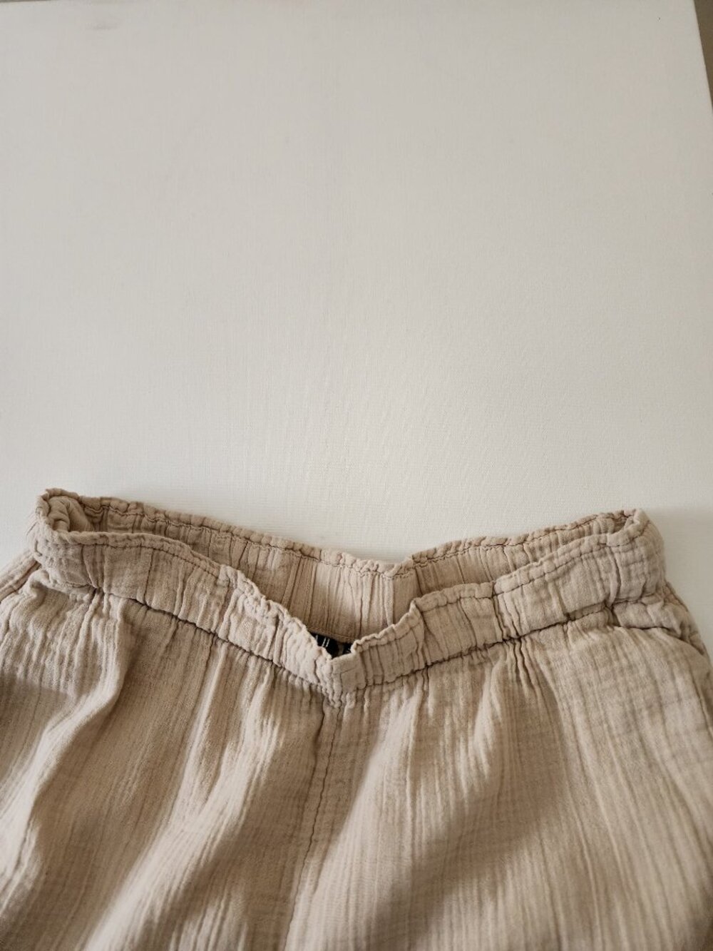 GAP Beige Cotton Gauze High Waist Pull On Wide Leg Pants - Picture 4 of 7